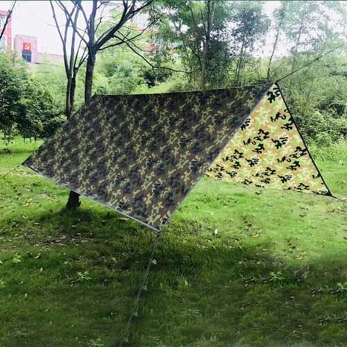 3x3m Camouflage Waterproof Tarp Tent Sunshade Sail Outdoor Camping Multifunctional Hammock Rain Fly Sun Shelter BBQ Picnic Mat