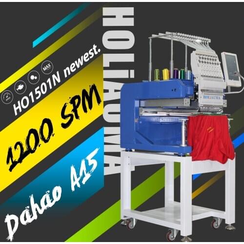 China 10 years service! DAHAO A15 computer high speed multi function 1 head 15 neelde cap flat 3D garment bag leather t-shirt