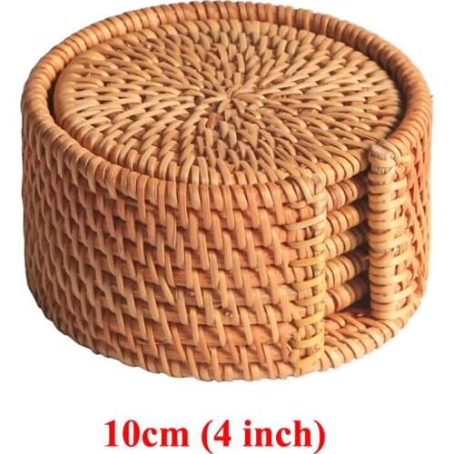 6 Pack Drink Coasters Set - Eco-Friendly, Vintage, Nonslip, ​Insulation Drink Placemat ​10cm (4 inch)