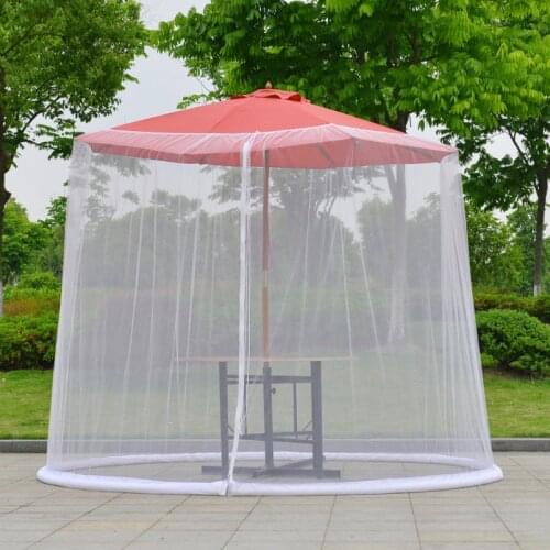 Outdoor patio sunshade mesh cover Roman umbrella mosquito-free installation straight umbrella