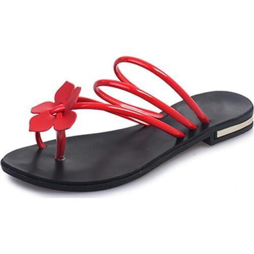 New Summer Women Flip Flops Slippers Flat Sandals Flowers Fashion Ladies Shoes Beach Shoes Woman 6 colors XKD8007