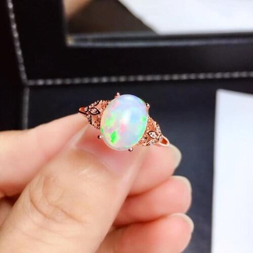 New Arrival Real Natural High Quality Opal Ring 925 Sterling Silver Classical Opal Ring