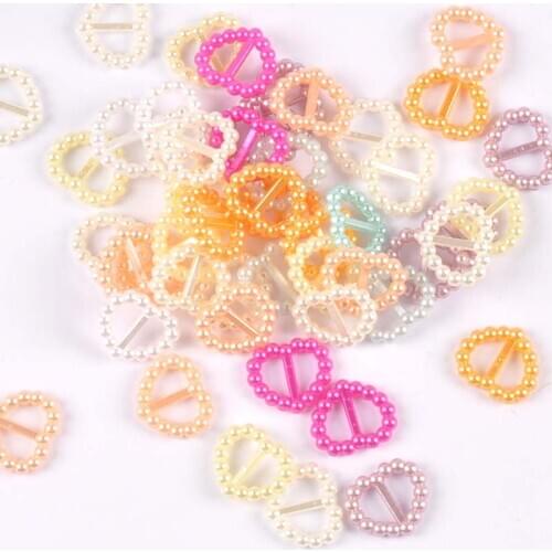 100Pcs Heart/Oval beads plastic Buckles sewing accessories Buckles for Hair DIY Jewelry Wedding Card Ribbon Decorative c2474