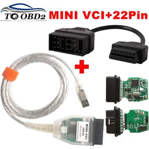 MINI VCI FT232RL V13.00.022 Green Chip PCB+For Toyota 22Pin Auto Diagnostic Interface For For Toyota/Lexus OBDII MINI-VCI J2534