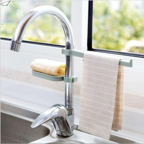 Hot Sink Hanging Storage Rack Storage Holder Sponge Bathroom Kitchen Faucet Clip Dish Cloth Clip Shelf Drain Dry Towel Organizer
