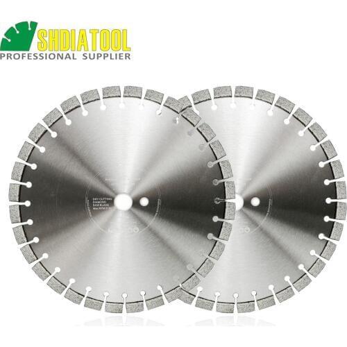 SHDIATOOL 2pcs Professional Laser Welded Arrayed Diamond Saw Blade Cutting Disc Hard material diamond wheel 12"14"16"
