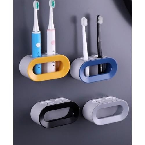 Simple Electric Toothbrush Rack Toothbrush Holder Bathroom Storage Wash Couple Set Bathroom Accessories Organizer Wall Shelf