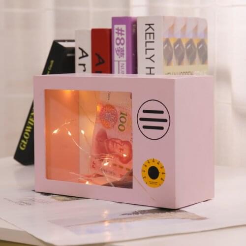 Transparent Large Piggy Bank Wood Adult Girls Paper Money Cute High Capacity Piggy Bank Saving Tirelire Adulte Home Decor DG50MB