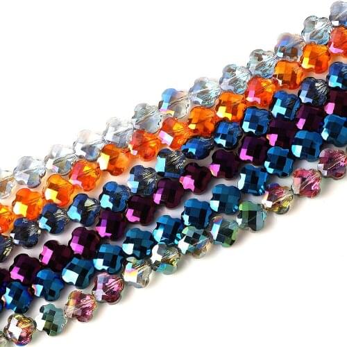 New Charms Four-leaf Clover Shape 6/8MM Glass Petal Beads Spacer Austrian Crystal Pendant Accessories Craft In Bulk Wholesale