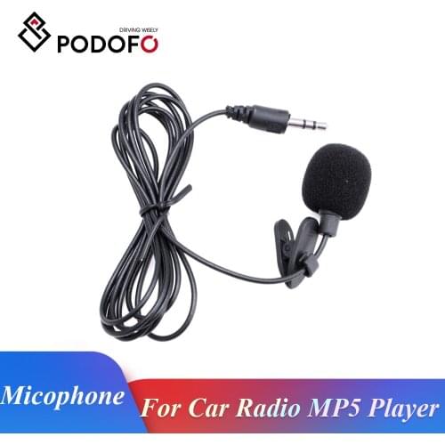Podofo Universal portable 3.5mm mini microphone Hands-free Microphone mini audio speakers For 2 Din Car Radio