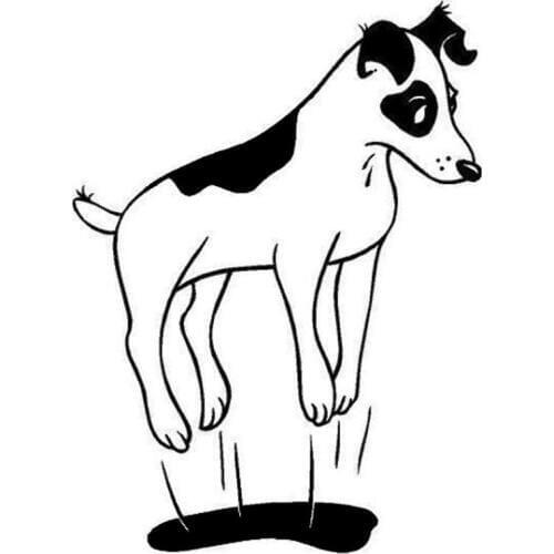 14*18.8CM Jack Russell Terrier Dog Car Stickers Cartoon Vinyl Decal Car Styling Bumper Decoration Black/Silver S1-0773