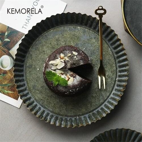 Vintage Storage Tray American Country Style Blackish Green Fruit Plate Decoration Props Iron Round Tea Old Bread Desktop Tray