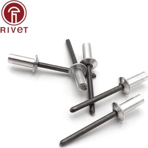 M4.8x8/9/10/11/12/13/14/15/16/18mm Aluminum Steel Blind Rivet Closed Rivet Waterproof Rivet Round Head Sealed Hollow Rivets