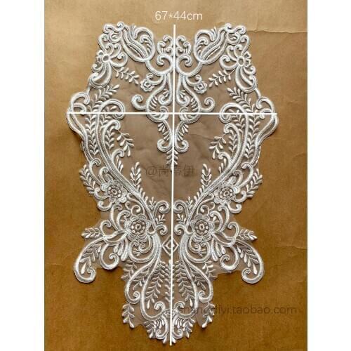 Embroidered Applique Medallions Piece Lace For Wedding Bridal Dress Applique Lace Flower