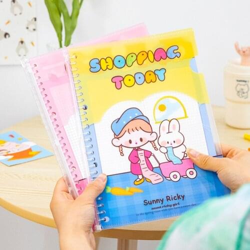 Yoofun Kawaii B5 Notebooks Cute Cartoon Printed Pattern Notebook Spiral BinderNotepad Diary Student Notebook Planner Stationery