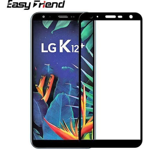 Full Cover Tempered Glass For LG K12 Plus K40 LM-X420EM X420EMW K12+ MIL-STD-810G Screen Protector Black Protective Film Guard