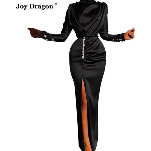 Vestido De Festa Longo Spring Round Neck Long Sleeve Silky Maxi Ruched Dresses Elegant Retro Club Evening Clubwear