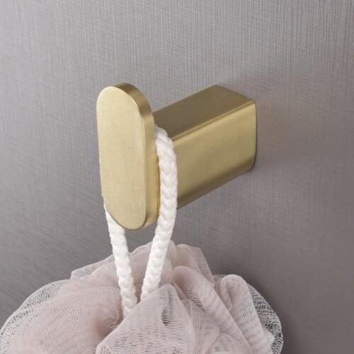 SUS304 Gold Robe Hook Wall Hook Towel Hook for Bathroom Stainless Steel Coat Hook Rustproof Hook Hanger for Hardware