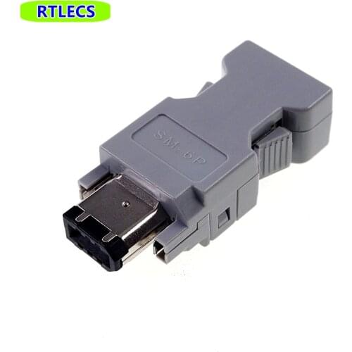 1 Piece Female Connector 6 Pin firewire IEEE 1394 for Yaskawa for Panasonic Servo Motor Encoder 6 P SM-6E Cross Molex 54280-0609