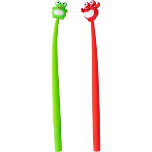 1PCS Creative Cute Cartoon Frog Crab Decompression Gel Pen 0.5MM Needle Tube Water Based Pen Gift School&Office Supplies