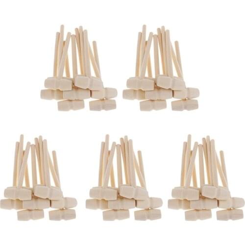 10 Pieces Mini Baby Wooden Hammer Balls Toy Pounder Replacement Wood Mallets Crafts Supplies