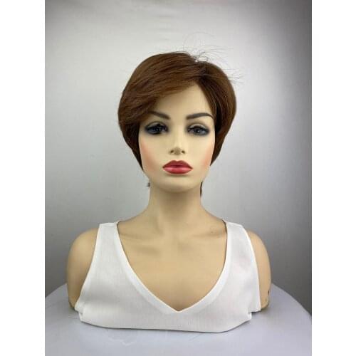 100% Real Human Hair short straight costume Hair Lace Front Wigs Swiss Lace wigs for women with Bangs