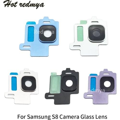 100pcs For Samsung Galaxy S8 G950 S8 Plus G955 Rear Back Camera Glass Lens Cover with Frame Holder Replacement Repair Parts
