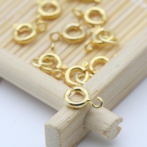200pcs 6mm Gold Silver Round Clavicle Spring Necklace Clasp DIY Jewelry Making Finding Accessories