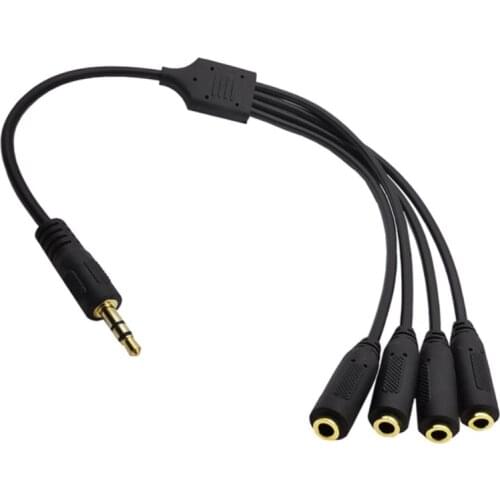2021 New Headphone Splitter Cable, 3.5mm Male To 4 Ports, 3.5mm, Female, Aux 3.5, Jack