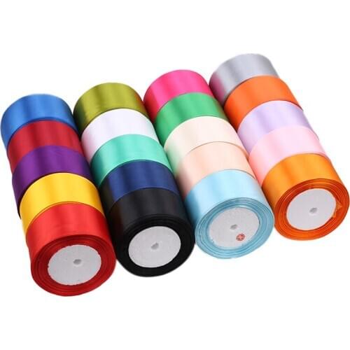 25 Yards/roll) Silk Satin Ribbons Gift Wrapping Decoration Christmas DIY Handmade Supplies Ribbon 6/10/15/20/25/40/50mm