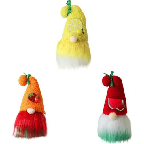 3 Pcs Plush Decoration Watermelon Lemon Strawberry Dwarf Handmade Scandinavian Swedish Dwarf Decoration Items