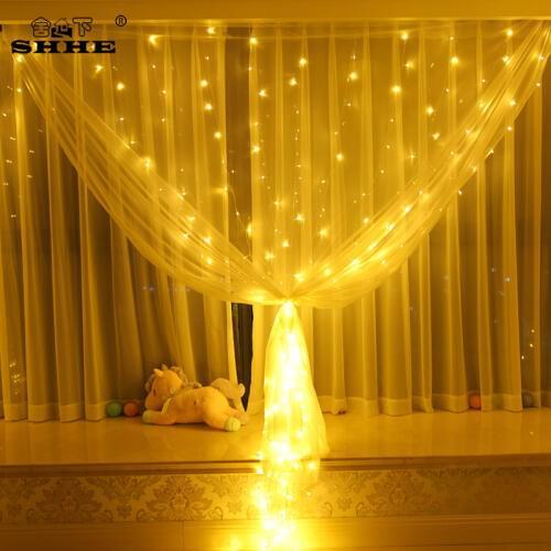 300 LED Window Curtain Light String 3M X 3M USB Power 8 Modes Wedding Party Home Garden Bedroom Outdoor Indoor Wall Decorations