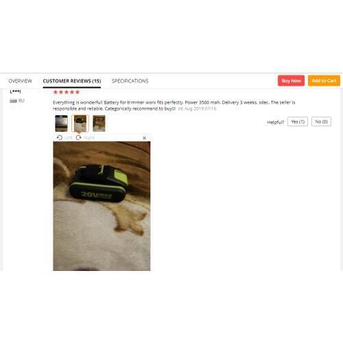 New 20V Battery 3500mah Li-ion for Power Tool Worx WX390/WX176/WX166.4/WX372.1 WX800/WX678/WX550/WX532/WG894E WG629E/WG329E/WG2