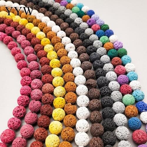 6 8 10mm Multicolor Optional Colourful Lava Beads Volcanic Rock DIY Bracelet Jewelry Making Stone Beads Loose Spacer Beads For