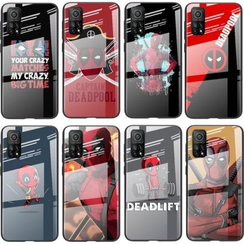 Tempered Glass Luxury Cover Deadpool Marvel Cool For Xiaomi POCO F3 F2 X3 NFC X2 M2 Pro Shockproof Shell Phone Case