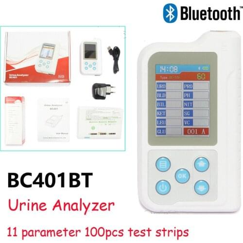 BC401BT Portable Urine Analyzer Urinalysis Meter USB Bluetooth Digital Urine Analyzer Tester 100PCS Test Strip App