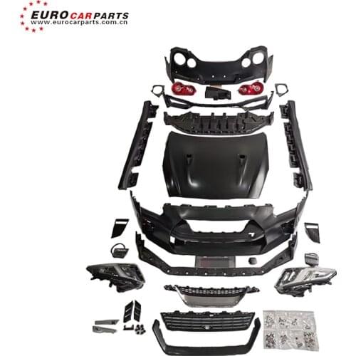 Hot sale 2008year gtr r35 upgrade 2017year gt-r r35 car body kit for R35 old to new bumper hood side skirt light