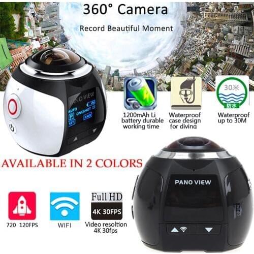 HD WIFI Camera 360 Mini Video Camera Panorama 4k 2448*2448 30FPS Waterproof Sport VR Camcorder