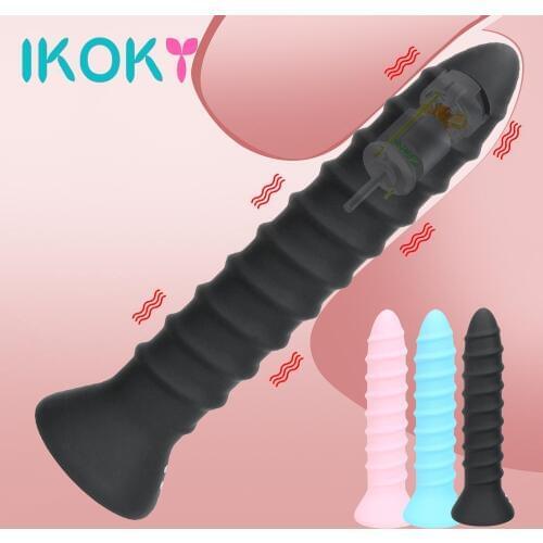 IKOKY 7/8 inch Dildo Vibrator G-spot Stimulator Silicone Vagina Massager Masturbator Screw Shape Vibrator Sex Toys For Women