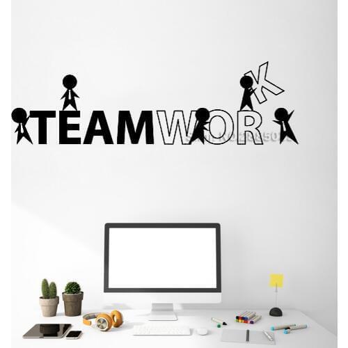 Creativity Teamwork Cartoon People Wall Sticker Office Decor Stickers Commerce Room Wall Decal Interior Art Wallpapers Hot LC518