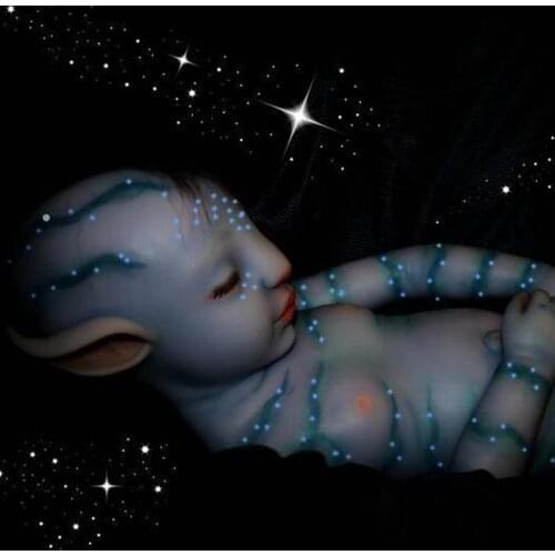 Hoomai 22 Inches Bebe Avatar Reborn Doll Newborn Boys Night Light Full Vinyl Alive Doll Toys Gift For Children