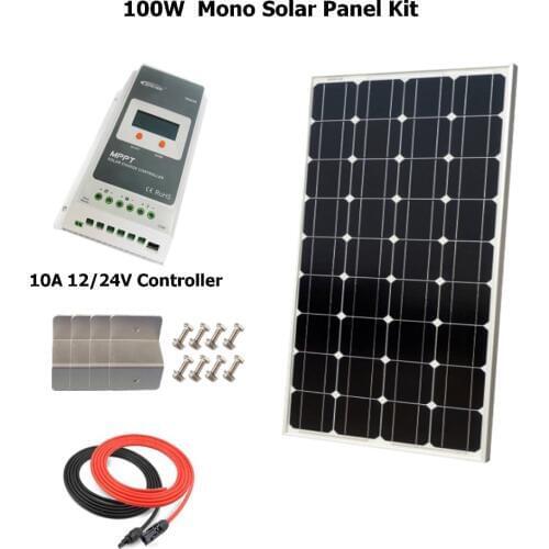100w Solar Panel Monocrystalline cell 100W solar system Photovoltaic solar panel 12v battery W/ 10A MPPT Solar controller