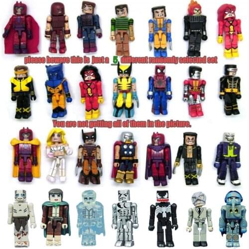 Random Select Lot of 5 Minimates MU X-Man DC LOTOR Loose Action Figure Bloks Building Toy Doll