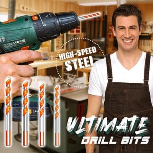 4/5/10pcs Set Ultimate Drill Bits Twist Drill Head Wall Ceramic Glass Punching Hole Working Set Alloy Diameter 6/8/10/12 MM