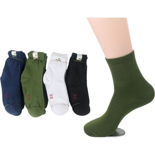 10Pairs Men Socks Factory Price Durable Wear-resistant Practical Solid Color Male Sock Mature High Quality Army Green Sock Meias