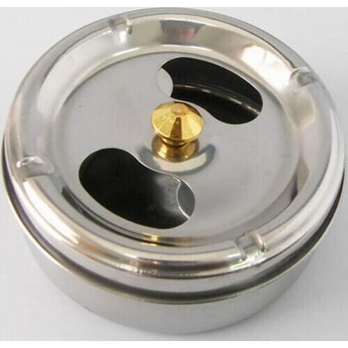 New Practical Stainless Steel Ashtray Lid Rotation Fully Enclosed
