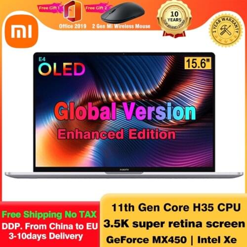 Original Xiaomi Mi Pro 15 2021 Notebook intel Core i7-11370H/i5-11300H 3.5K OLED Screen Laptops Computer MX450 GPU Windows 10