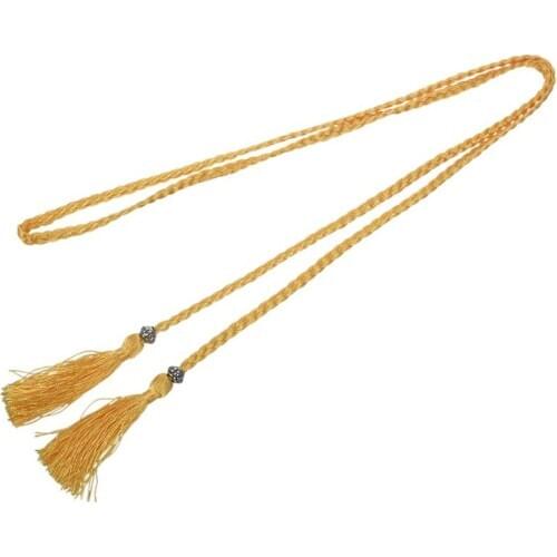 Woven tassel belt knot decorated waist chain waist rope Gold