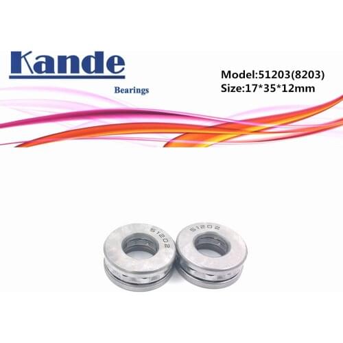Kande 51203 8203 17x35x12 bearing 4pcs Flat Thrust Ball Bearing Axial thrust bearing 51203
