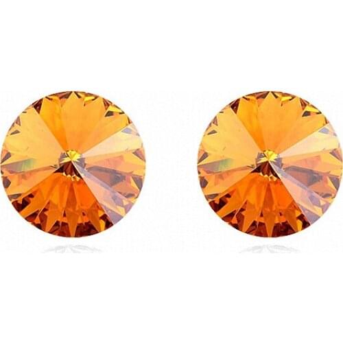 7 Colors Real Austrian crystals Stud earrings for women gold Color Earrings s New Sale Hot Round 96551yellow